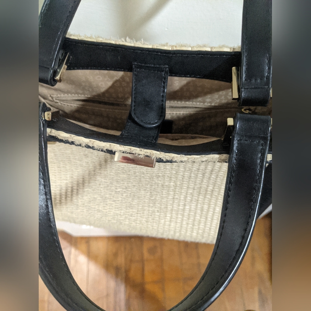Kate Spade vintage straw & black leather purse - Picture 3 of 7